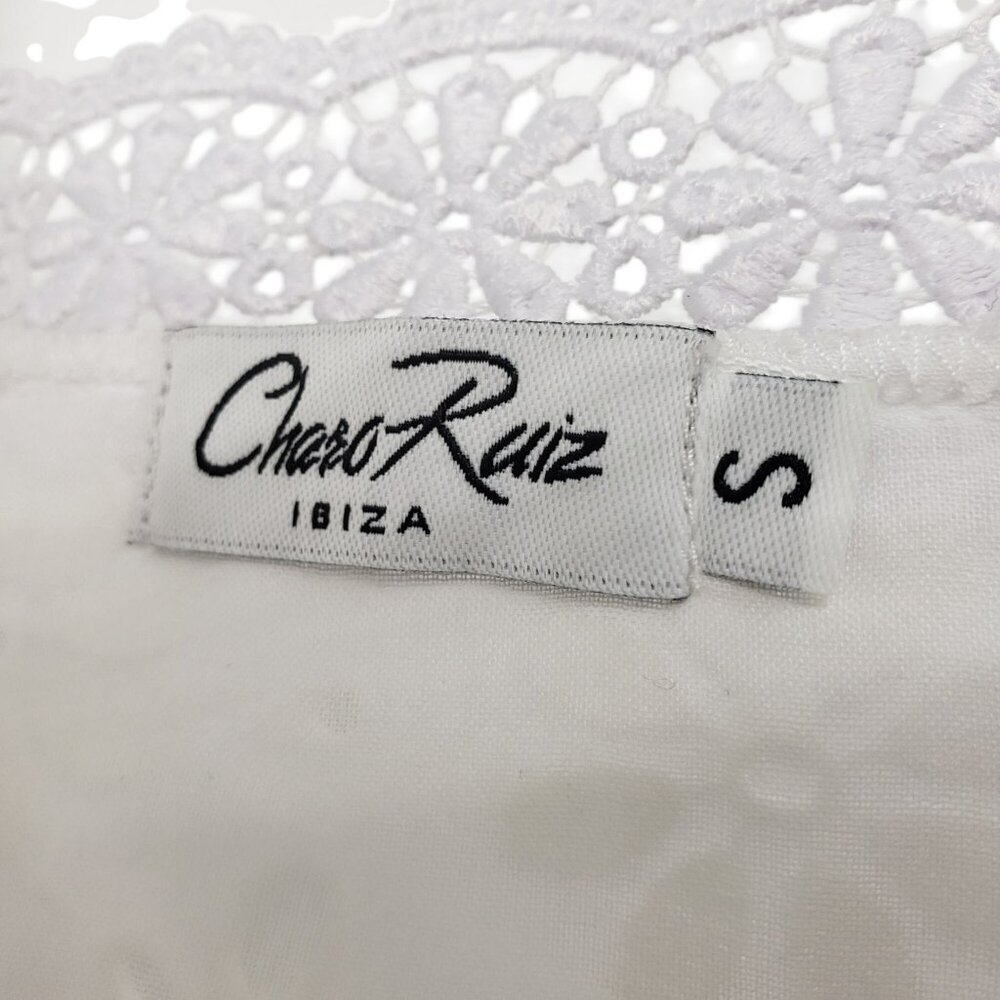 Charo Ruiz Zuma White Eyelet Lace Linen Embroidered Playsuit Romper Boho Beachy - Picture 5 of 14